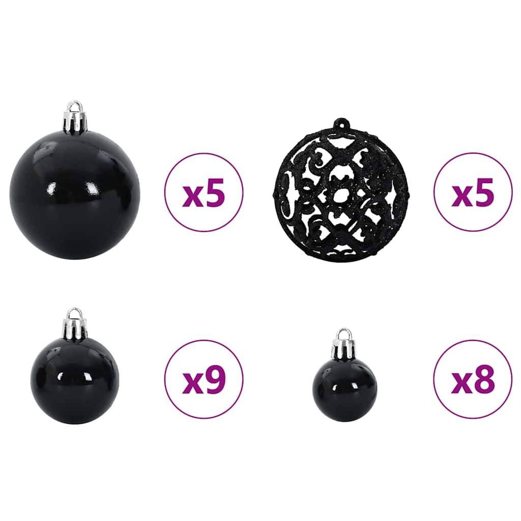 Vidaxl - Ensemble de Boules de Noël avec 150 LED 61 pcs Noir Plastique vidaXL 42018827 - Image 6