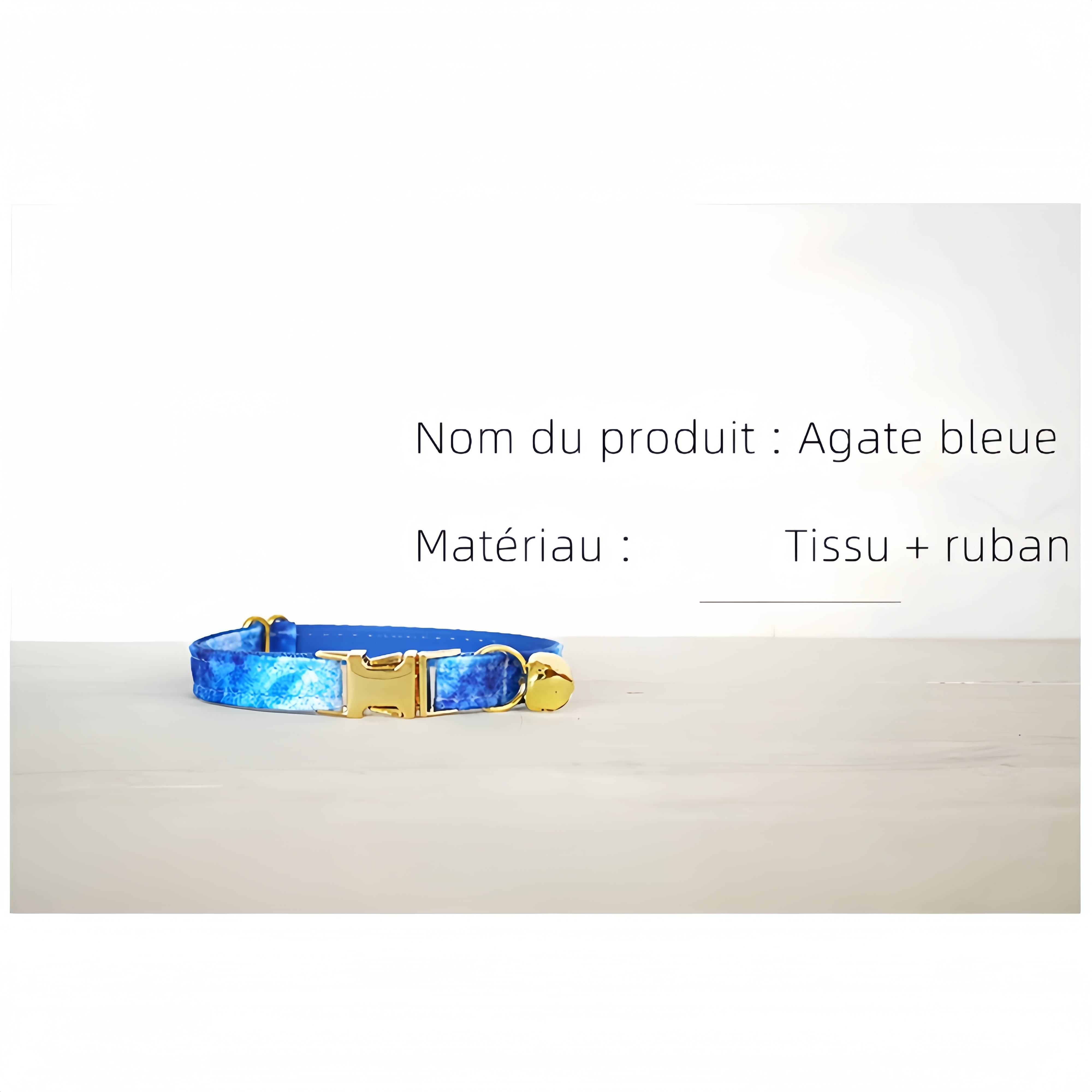 IntiMeg - Collier pour chat en agate bleue doux et confortable- IntiMeg - Image 3