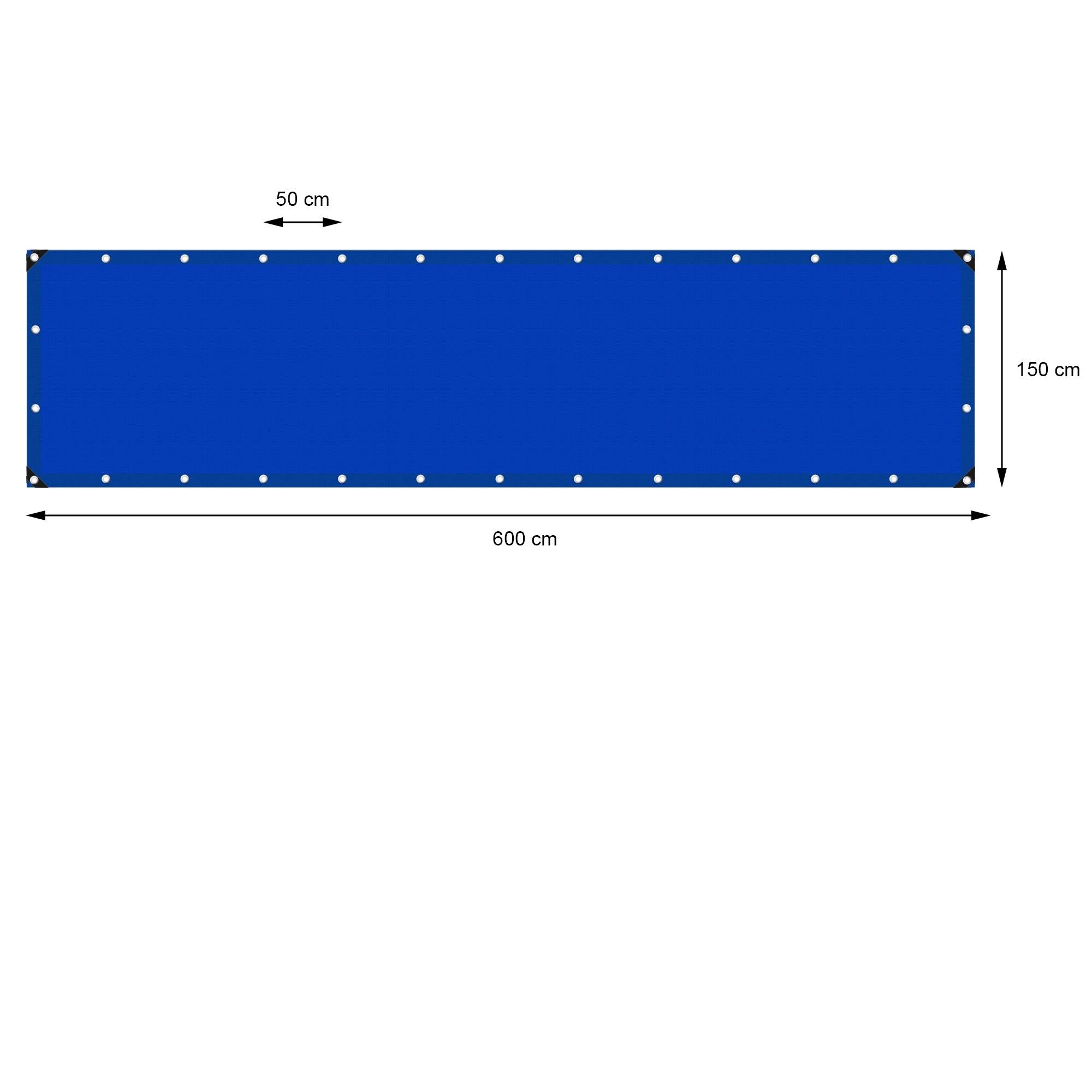 Bâche de Protection Imperméable à l'Eau avec Oeillets - 1,5x6 m 9m² 260 g/m² -Polyéthylène PE Bleu -Résistant à la Moisissure - Image 5