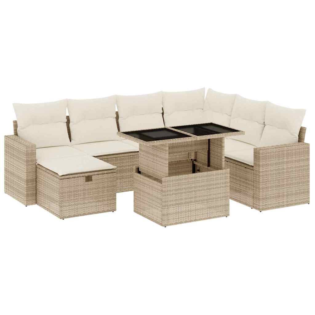 Vidaxl - Salon de jardin avec coussins 8 pcs beige résine tressée vidaXL 3274838 - Image 2