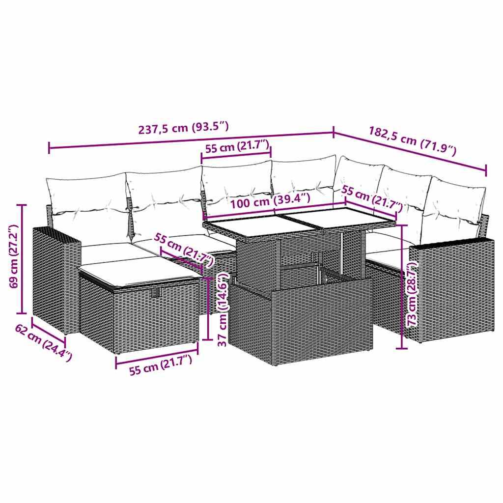 Vidaxl - Salon de jardin avec coussins 8 pcs beige résine tressée vidaXL 3274838 - Image 3