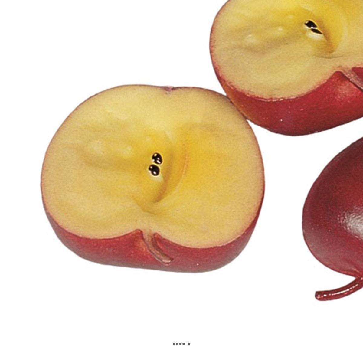 Artificielles - Demi Pomme artificielle Rouge X 3 en Plastique soufflé H 65x40 mm - Image 3