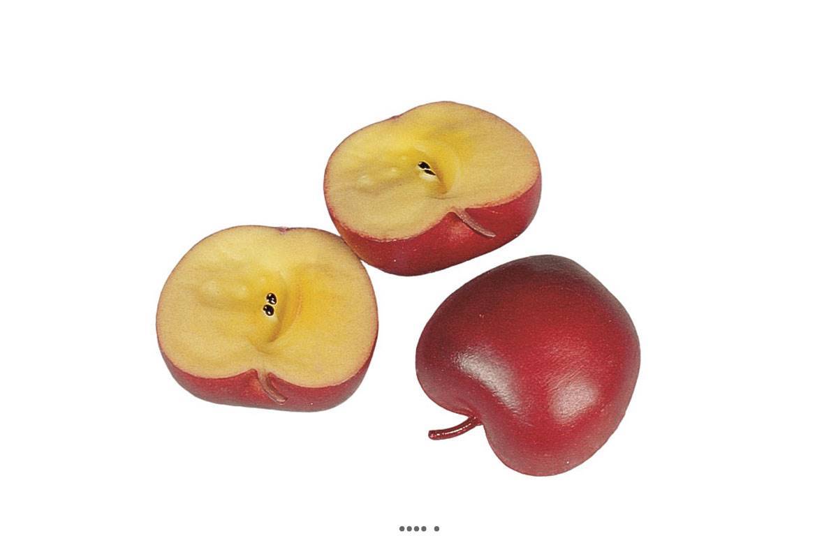 Artificielles - Demi Pomme artificielle Rouge X 3 en Plastique soufflé H 65x40 mm - Image 1