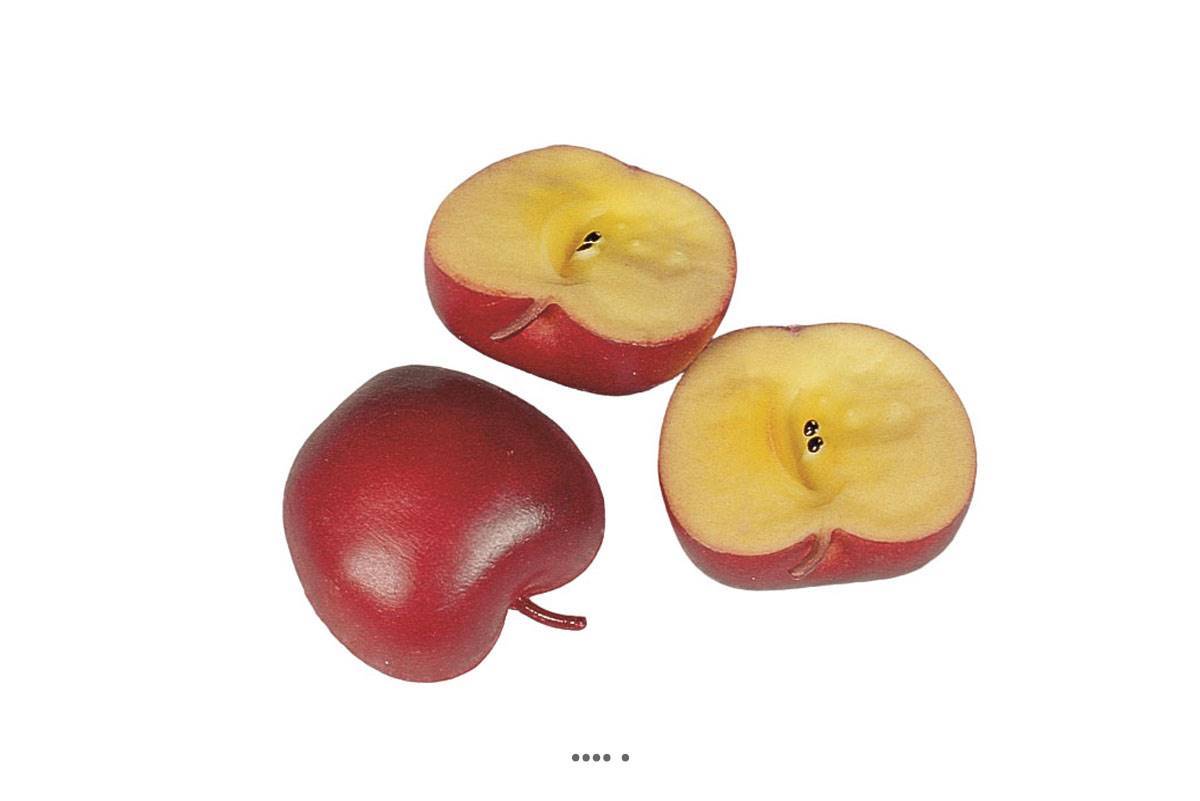 Artificielles - Demi Pomme artificielle Rouge X 3 en Plastique soufflé H 65x40 mm - Image 2