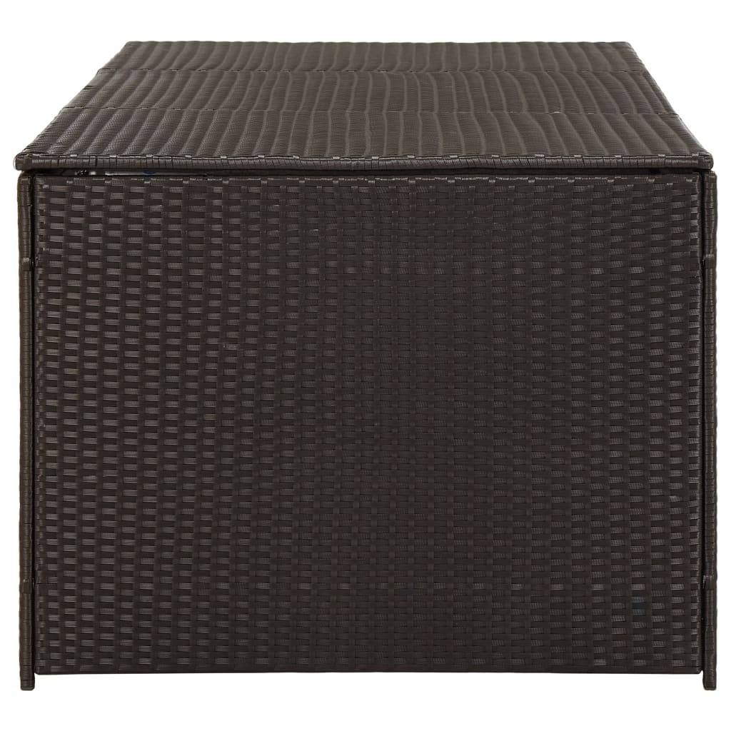 Coffre de rangement - Boîte de rangement extérieure - Coffre de jardin résine tressée 180x90x70 cm marron - Image 4