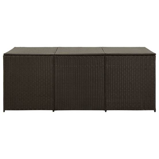 Coffre de rangement - Boîte de rangement extérieure - Coffre de jardin résine tressée 180x90x70 cm marron - Image 3