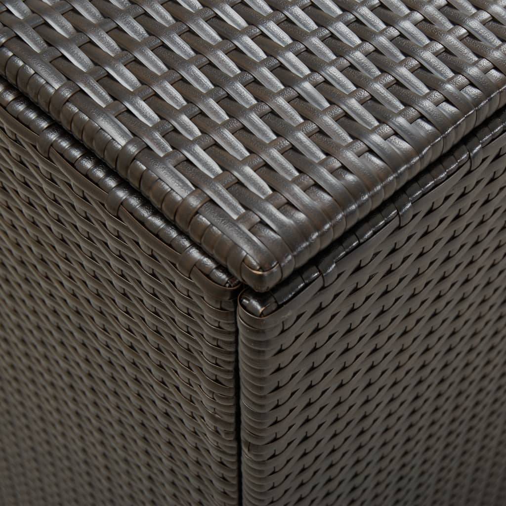 Coffre de rangement - Boîte de rangement extérieure - Coffre de jardin résine tressée 180x90x70 cm marron - Image 7