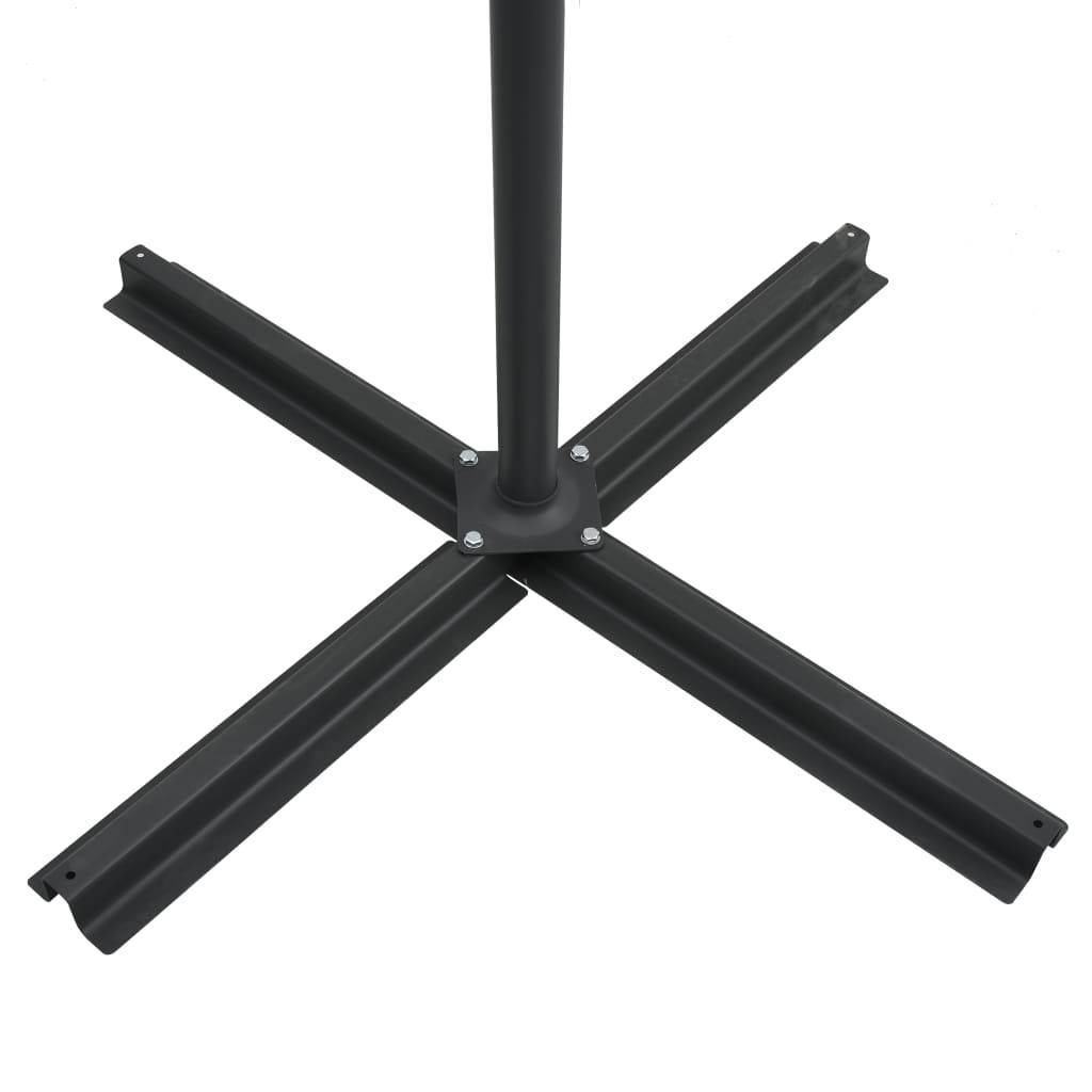 Helloshop26 - Parasol déporté avec led et mât en acier 250 x 250 cm taupe - Image 7