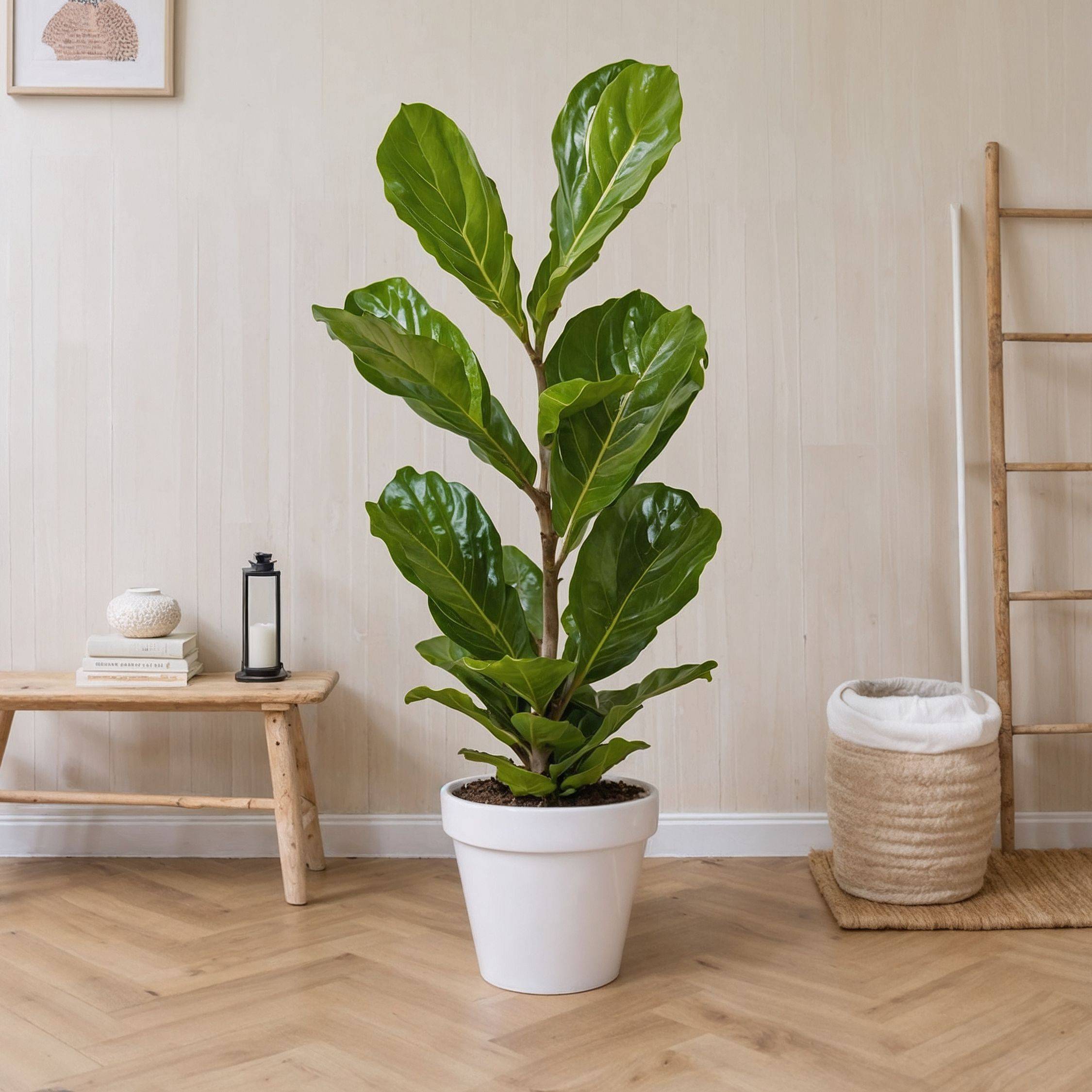 Plant In A Box - Figuier à Feuilles de Violon - Ficus Lyrata - Hauteur 70-90cm - ⌀21cm - Image 2