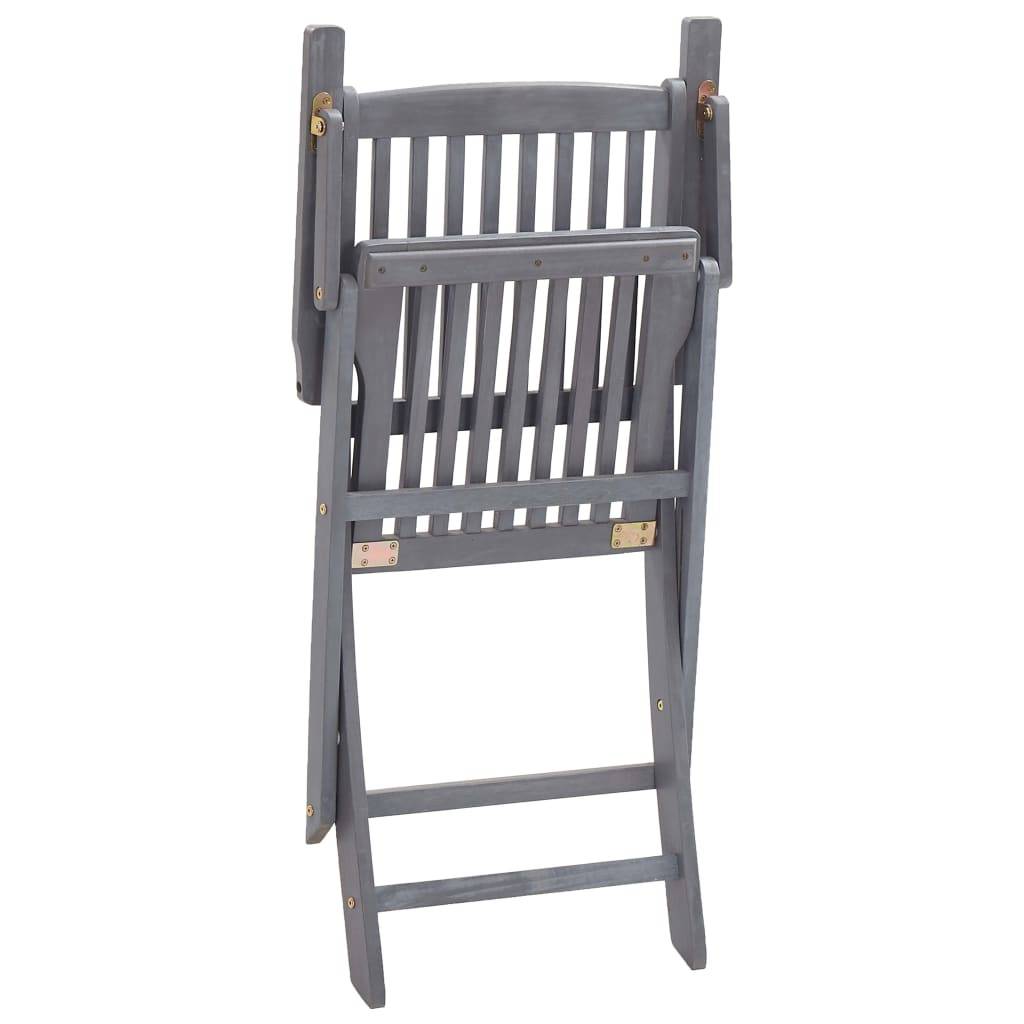 Chaises pliables d'extérieur Bois acacia Gris 54 x 61 x 88 cm - PANGIVO - Image 4
