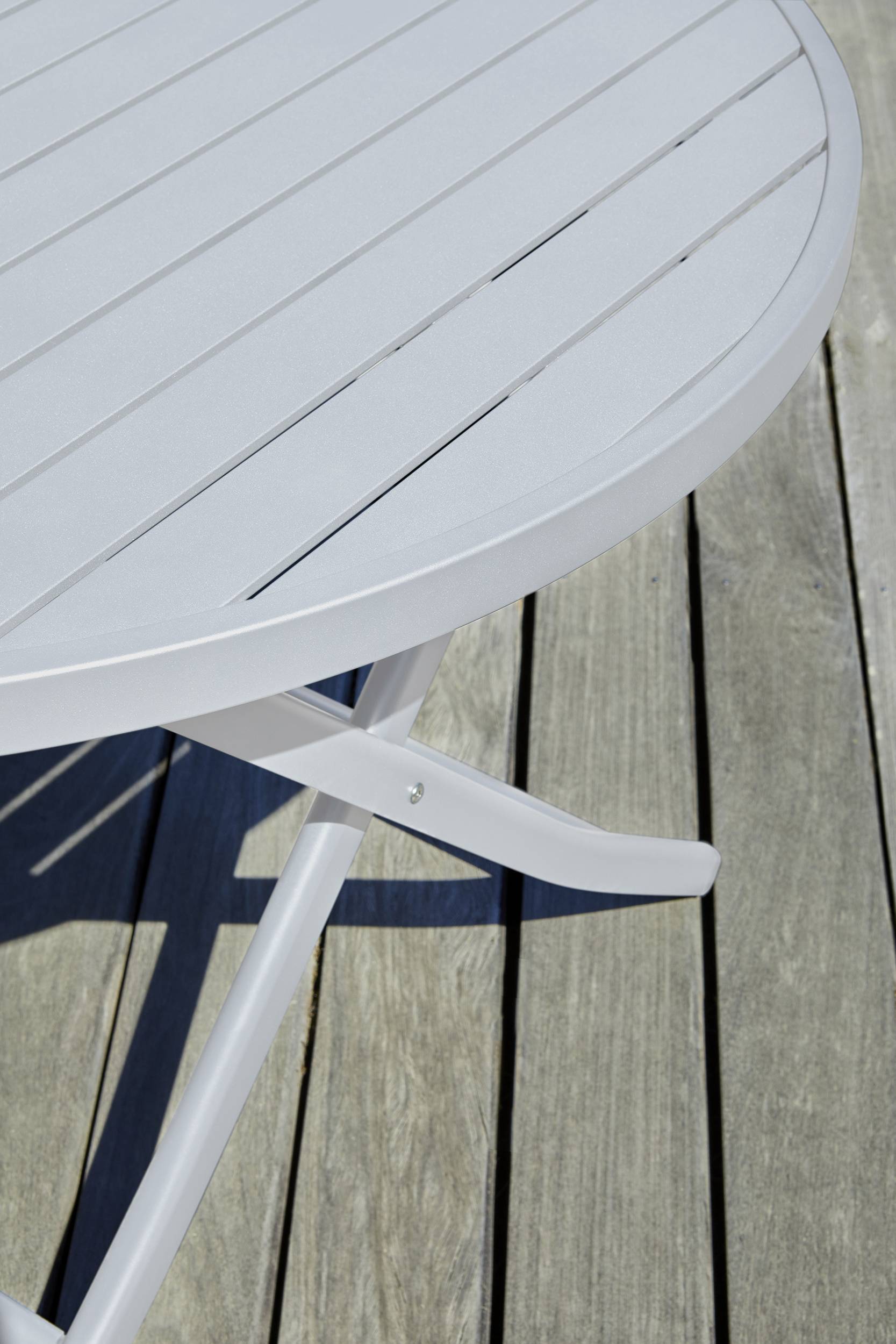City Garden - Ensemble repas de jardin rond 4 places en aluminium - Gris clair - MARIUS - Image 4