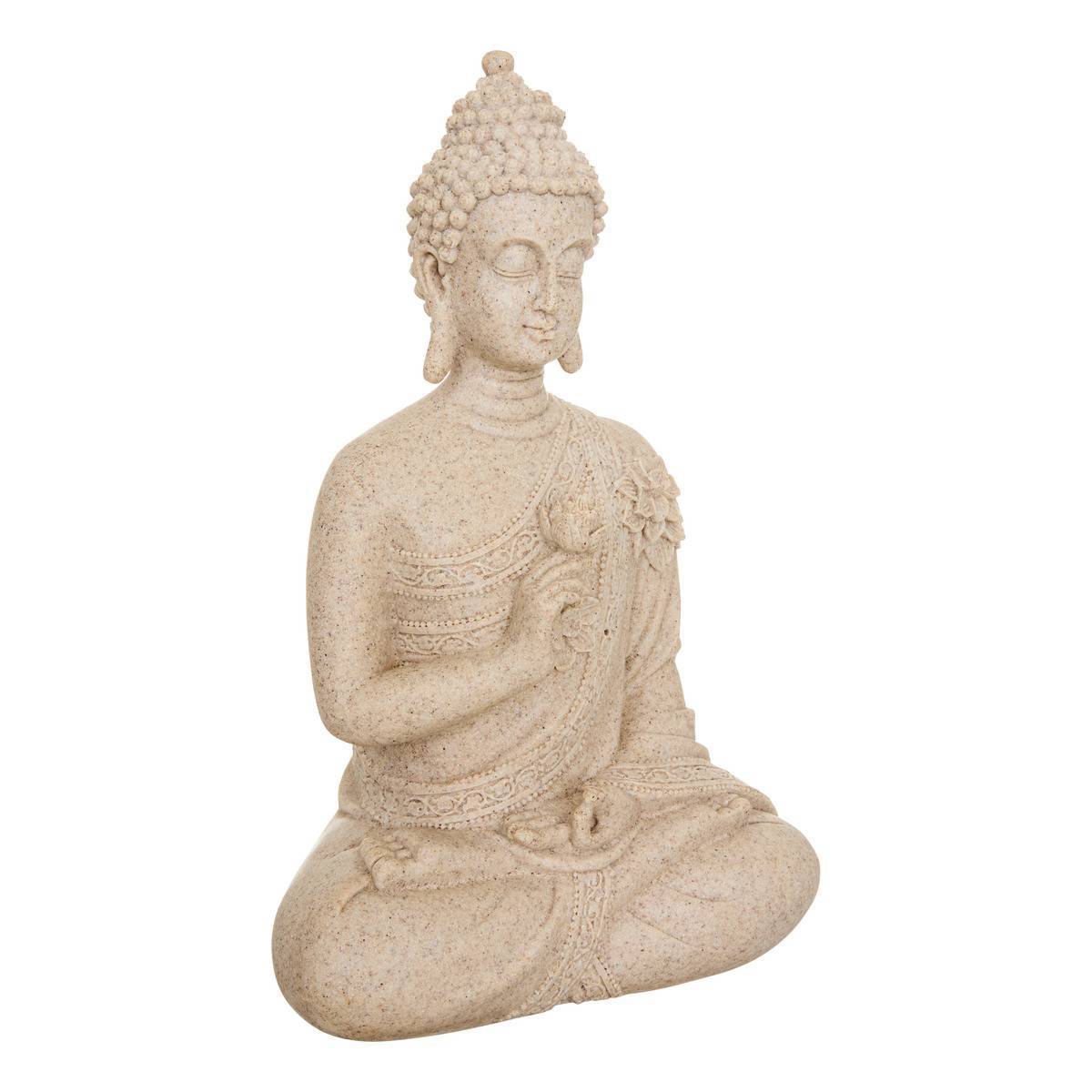 Atmosphera - Statue bouddha assis Salma 17x10,5x27cm beige - Atmosphera Créateur d'intérieur - Image 2