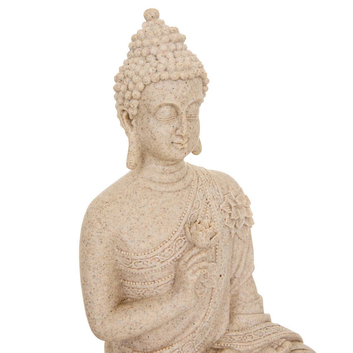 Atmosphera - Statue bouddha assis Salma 17x10,5x27cm beige - Atmosphera Créateur d'intérieur - Image 3