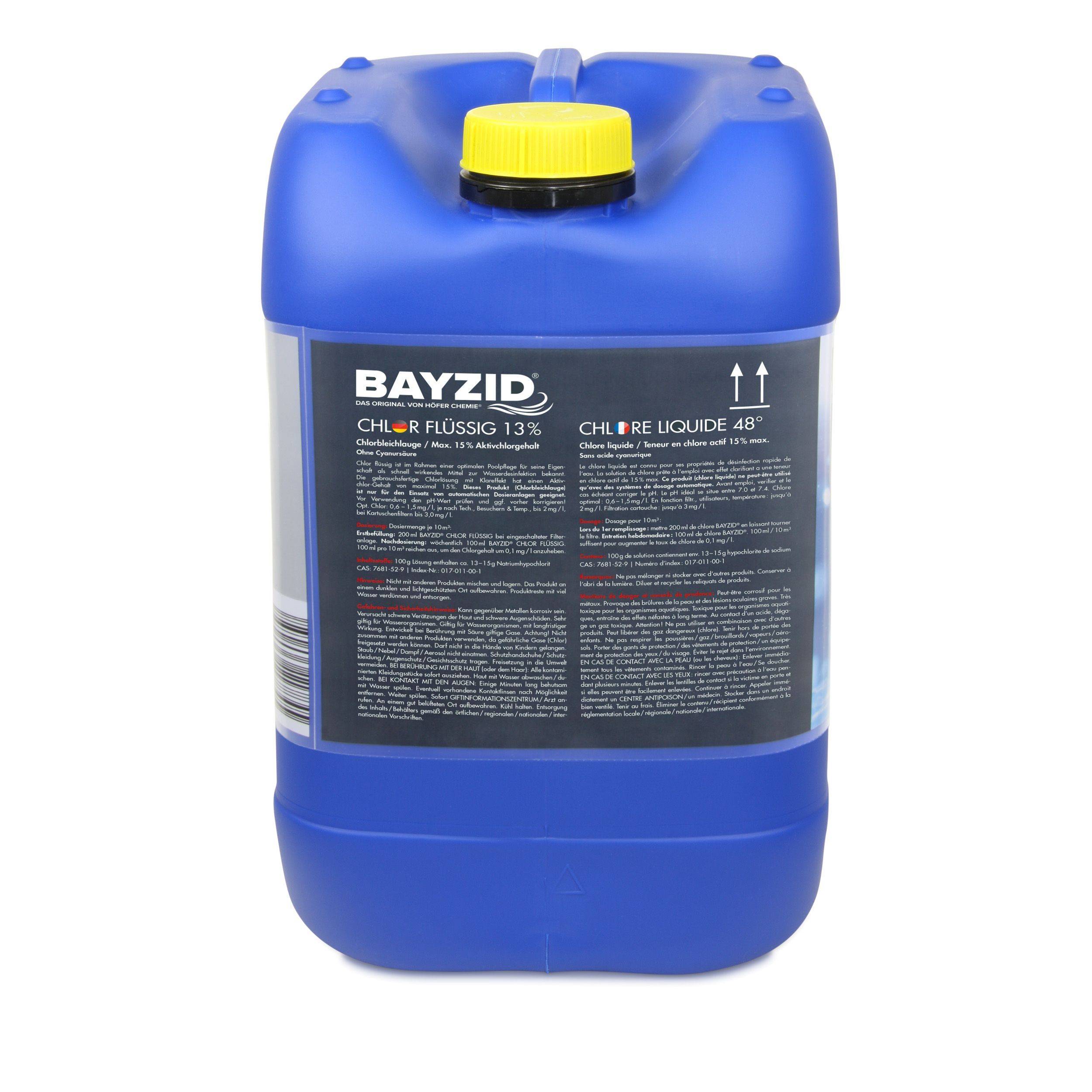 Chlore liquide 48° Bayzid® en bidon de 25 KG (20L) x 3 - Image 5