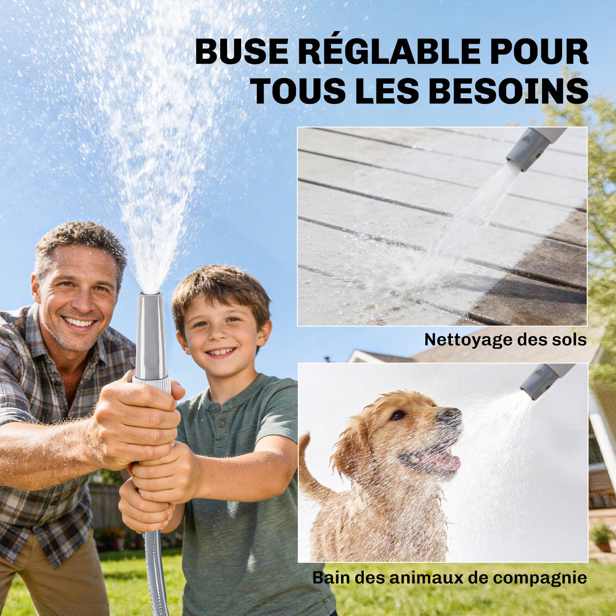 ComfortXL - Enrouleur tuyau arrosage mural PP gris 20 m pivotant 180° rétraction auto - ComfortXL Outdoor Living - Image 8