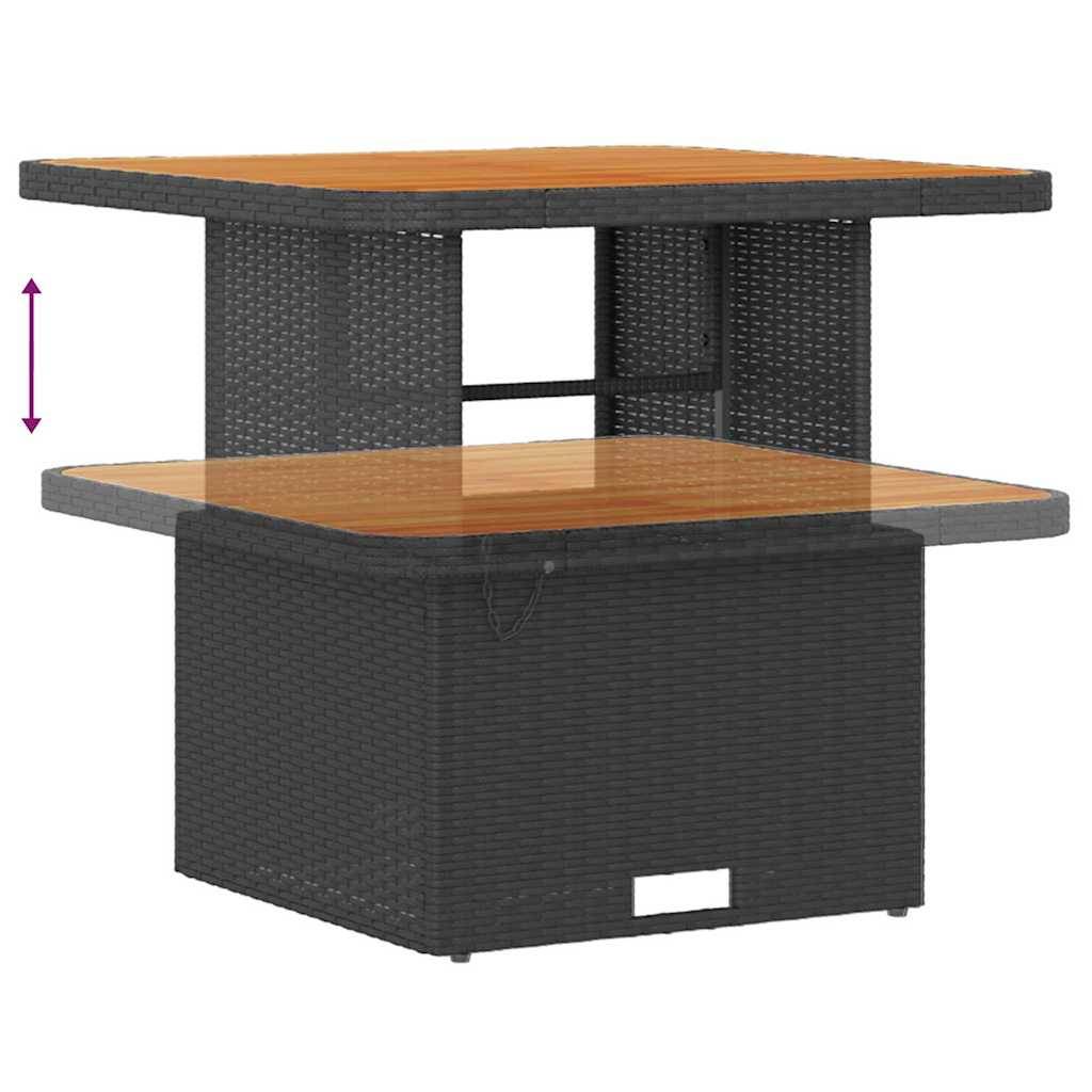 Set de Canapés de Jardin Modulables 8 Pcs Poly Rotin Tissé avec Rangement et Table Carrée Noir et Crème Chic – ComfortXL Outdoor Living - Image 9
