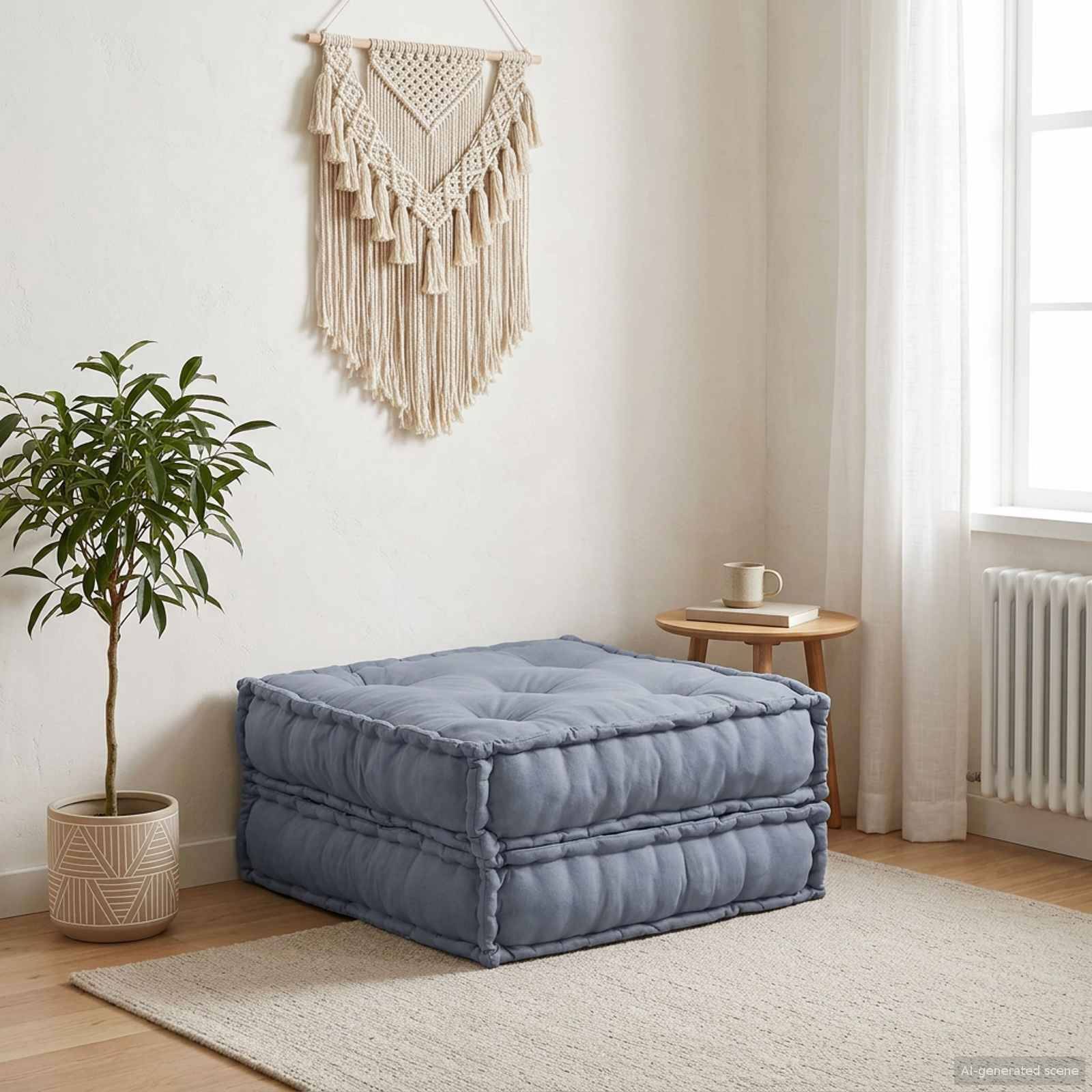Canapé modulaire tissu gris 70 x 70 x 36 cm - PANGIVO - Image 1