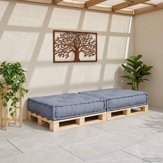 Canapé modulaire tissu gris 70 x 70 x 36 cm - PANGIVO - Image 3