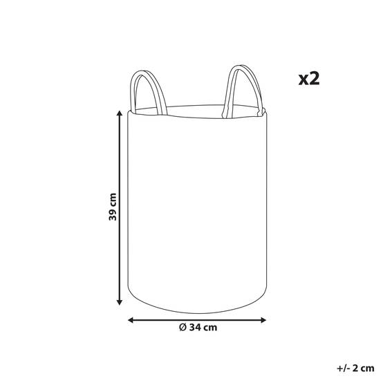 Paniers Gris en Coton avec Anses Corbeille à Linge Rangement Spacieux pour Intérieur Pratique Style Boho Lot de 2 - Image 3