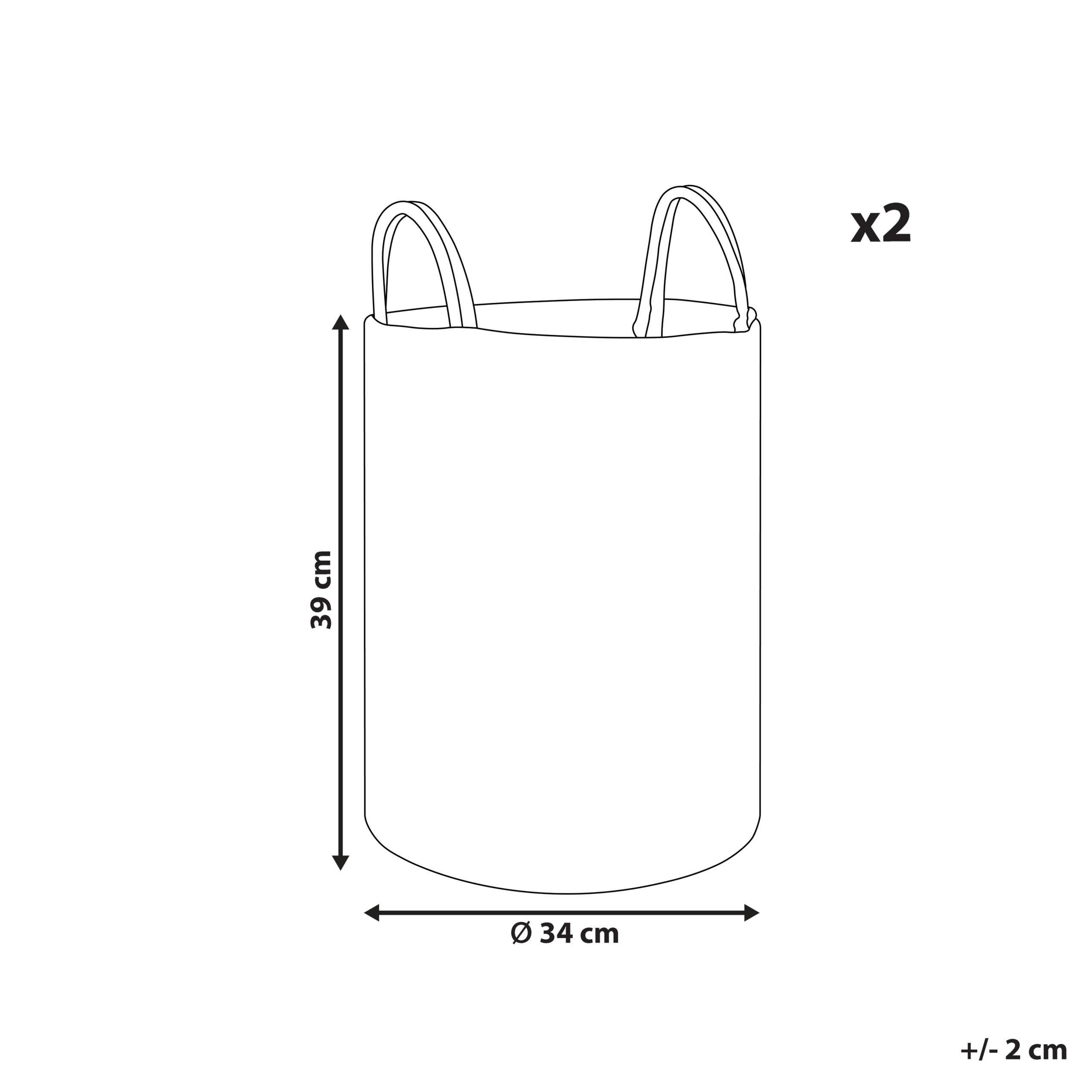 Paniers Gris en Coton avec Anses Corbeille à Linge Rangement Spacieux pour Intérieur Pratique Style Boho Lot de 2 - Image 3