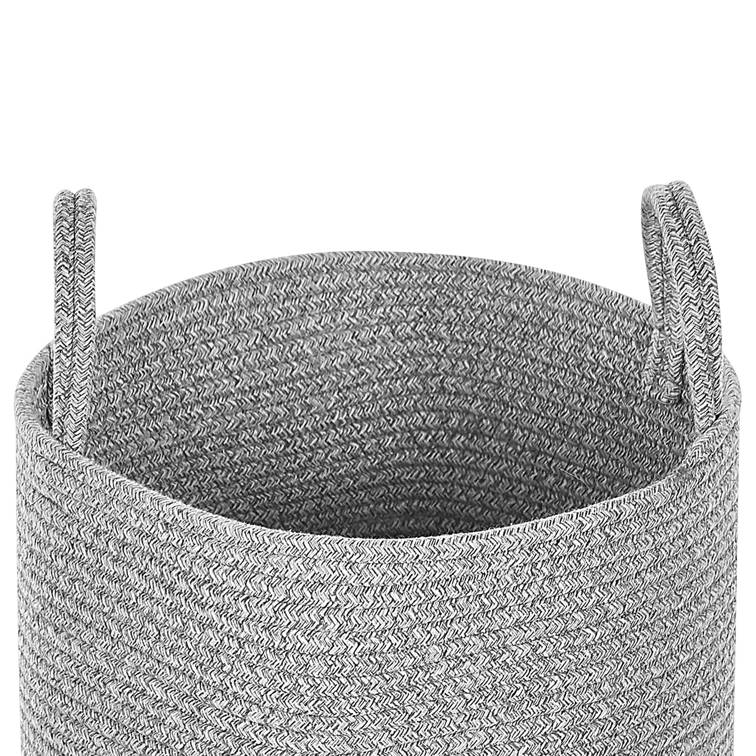Paniers Gris en Coton avec Anses Corbeille à Linge Rangement Spacieux pour Intérieur Pratique Style Boho Lot de 2 - Image 6