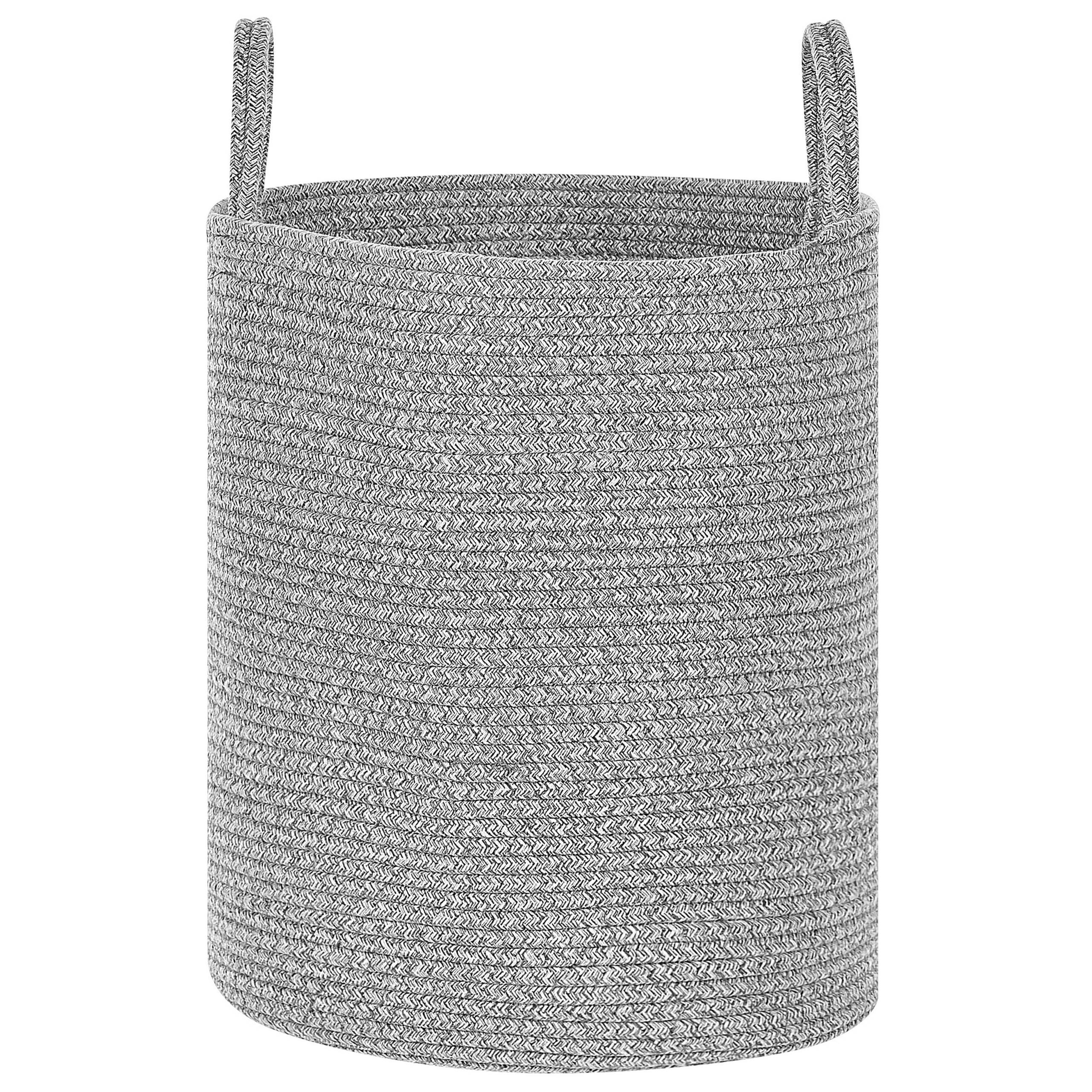 Paniers Gris en Coton avec Anses Corbeille à Linge Rangement Spacieux pour Intérieur Pratique Style Boho Lot de 2 - Image 5