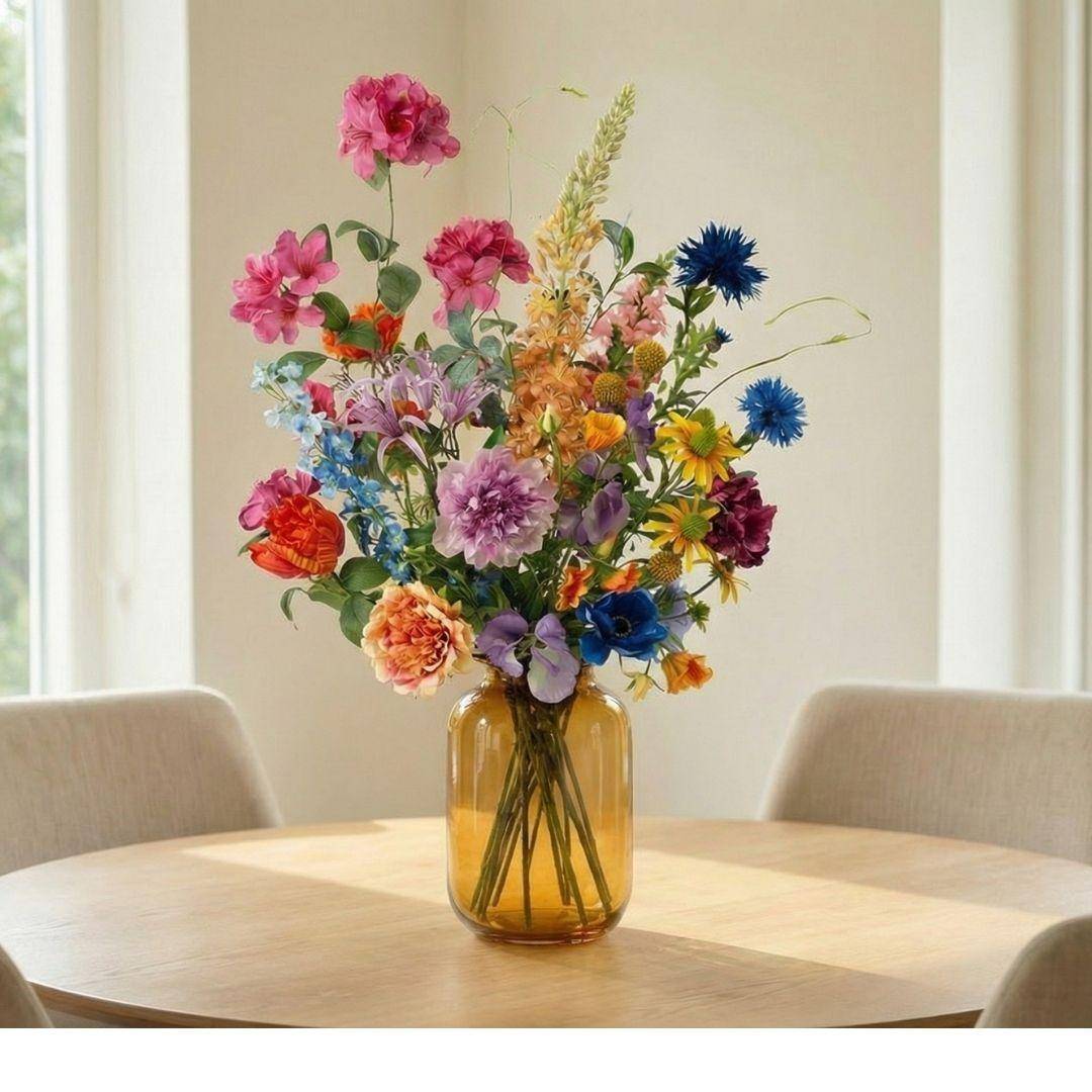 PANGIVO - Bouquet de fleurs artificielles soie synthétique multicolore 50 x 50 x 100 cm - PANGIVO - Image 4