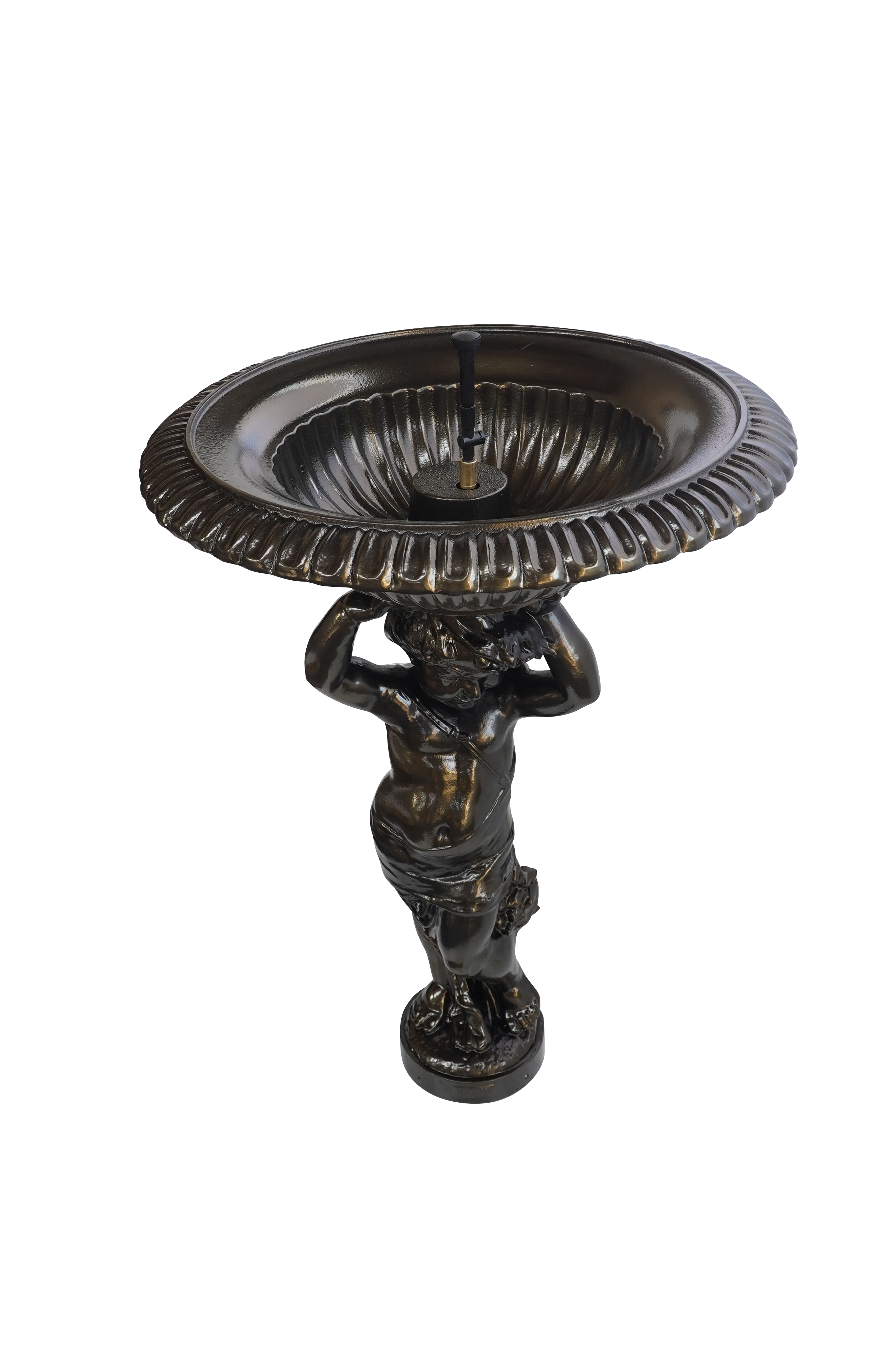 Fontaine à l'angelot vieux bronze H. 100cm X L. 70cm, Dommartin - Image 5