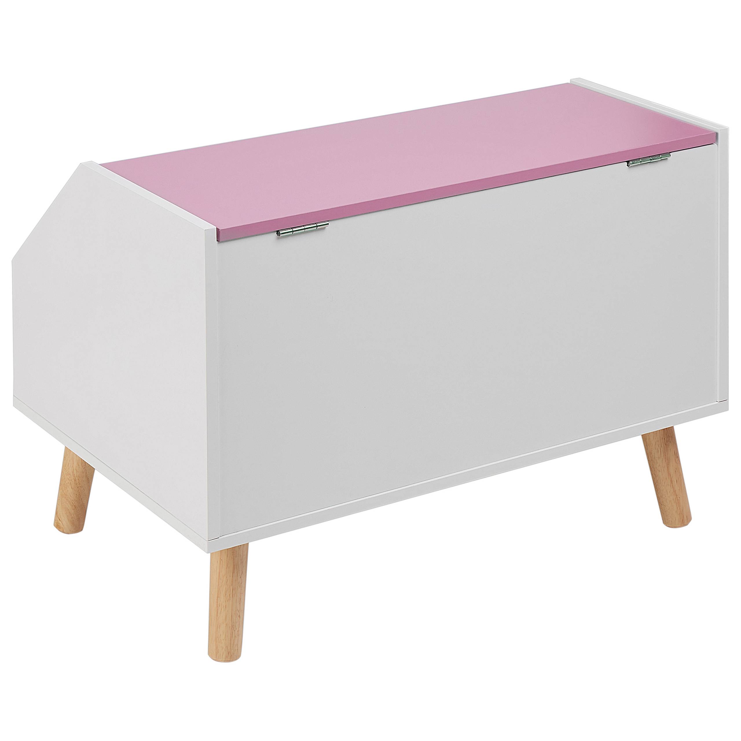 Armoire de rangement Rose en MDF Couvercle et Étagère pour Chambre d'Enfant Style Moderne - Image 6