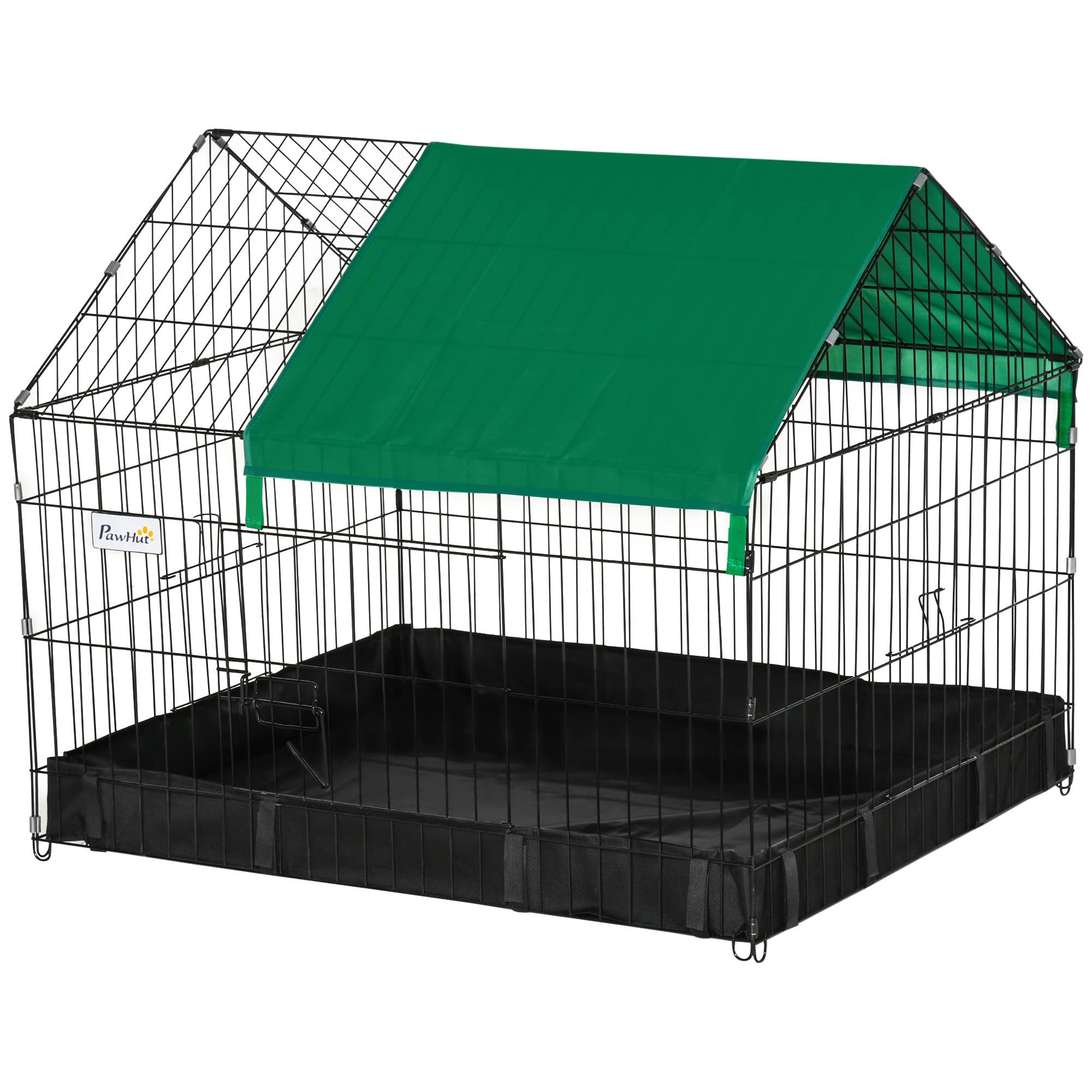 Sans Marque - Cage enclos lapins/petits animaux/rongeurs int/ext bâche protection incluse 90x75x75 cm - Image 2