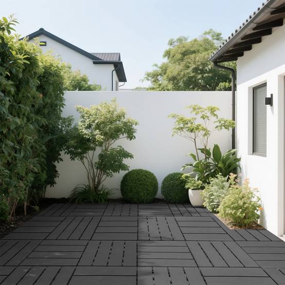 Dalles Terrasse Polypropylène Jardin Balcon Clipsables 30x30cm Gris Foncé Lot de 44 - ComfortXL Outdoor Living - Image 7