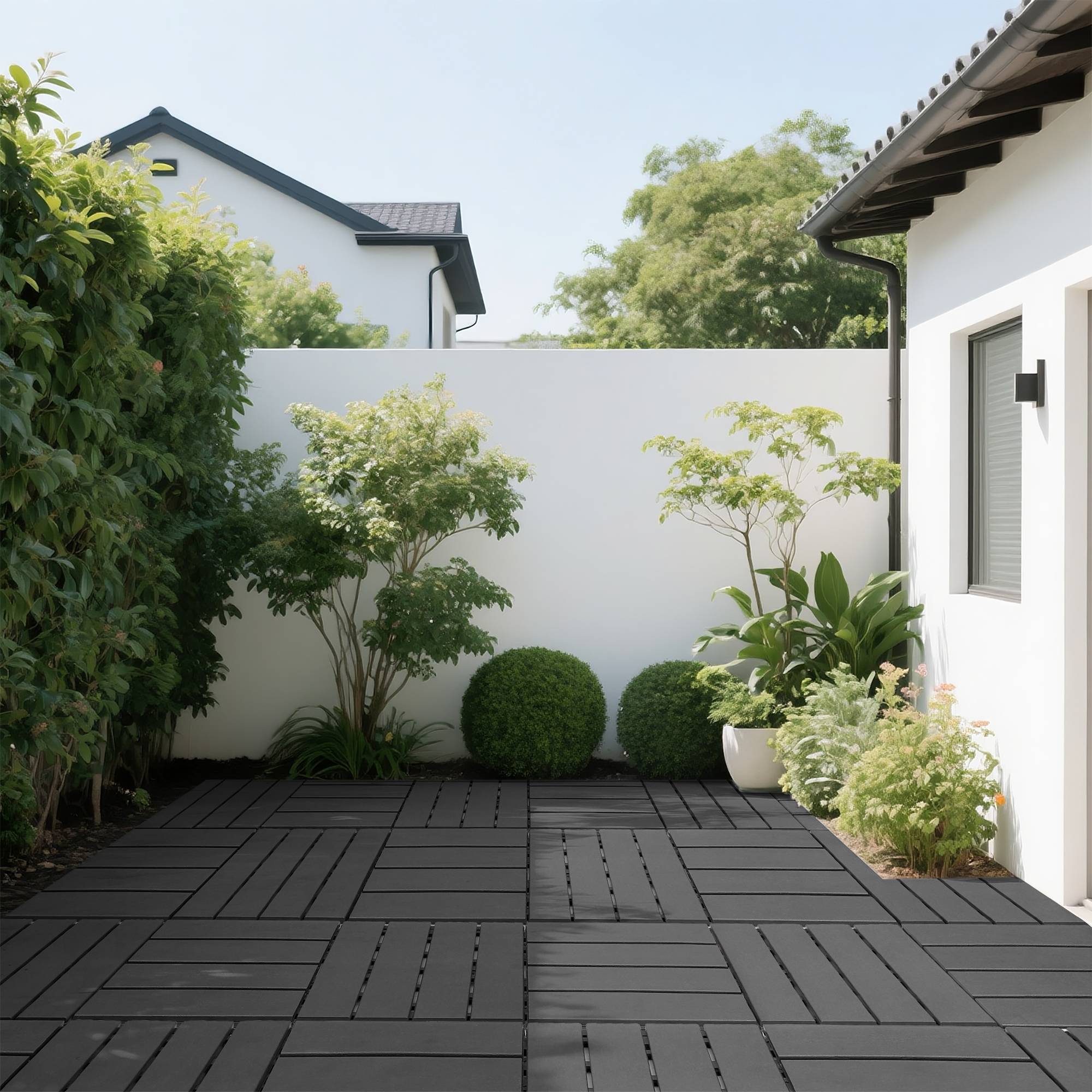 Dalles Terrasse Polypropylène Jardin Balcon Clipsables 30x30cm Gris Foncé Lot de 44 - ComfortXL Outdoor Living - Image 7