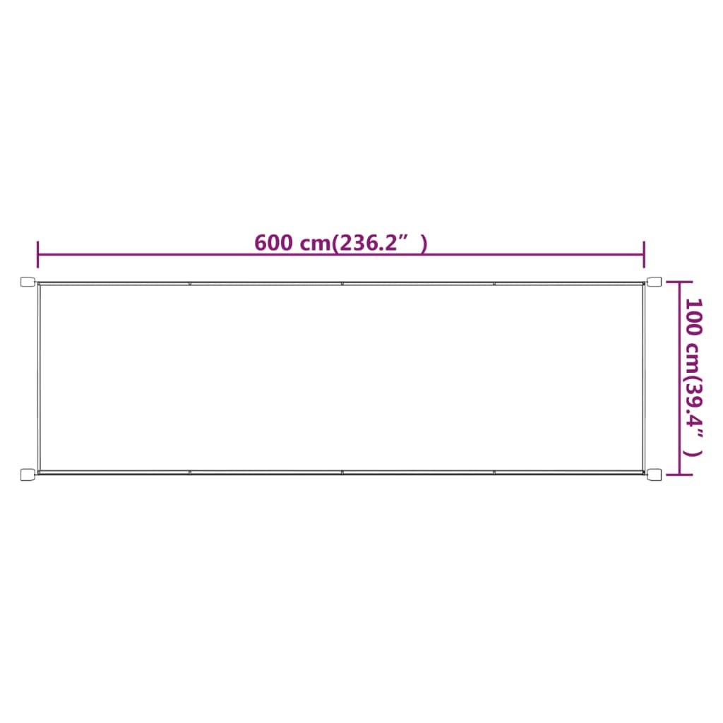 Helloshop26 - Auvent vertical 100x600 cm tissu oxford taupe - Image 4