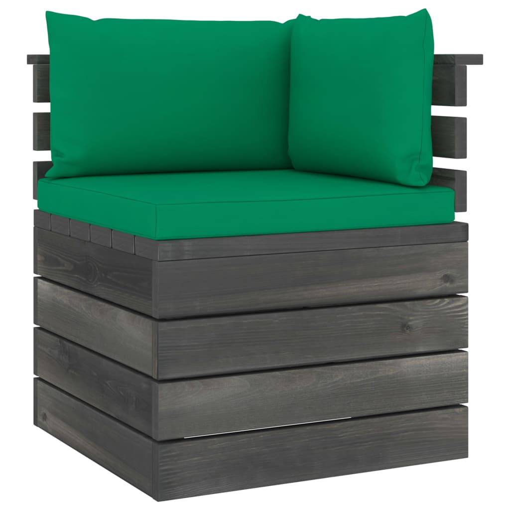 Helloshop26 - Salon de jardin palette meuble d'extérieur ensemble de mobilier 5 pièces avec coussins bois de pin massif - Image 3