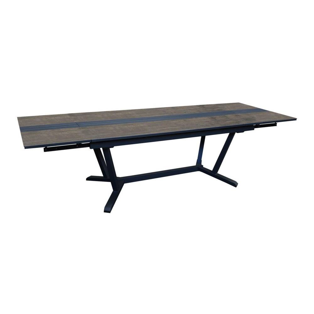 Proloisirs - Table de jardin Galléo en Aluminium 180/230/280 cm - plateau Fundermax - graphite/Mocca PROLOISIRS