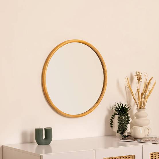 Miroir Mural Rond "Kim" 55cm Naturel - Image 4