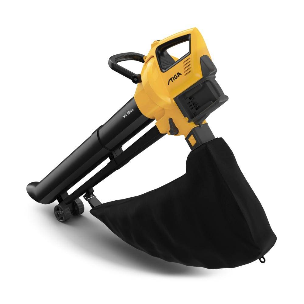 Stiga - Broyeur aspirateur à batterie VS 100e - Souffleur, aspirateur et broyeur 3 en 1, moteur sans balais de 600 W, sac de 45 L, poids plume de 5 kg - Image 1