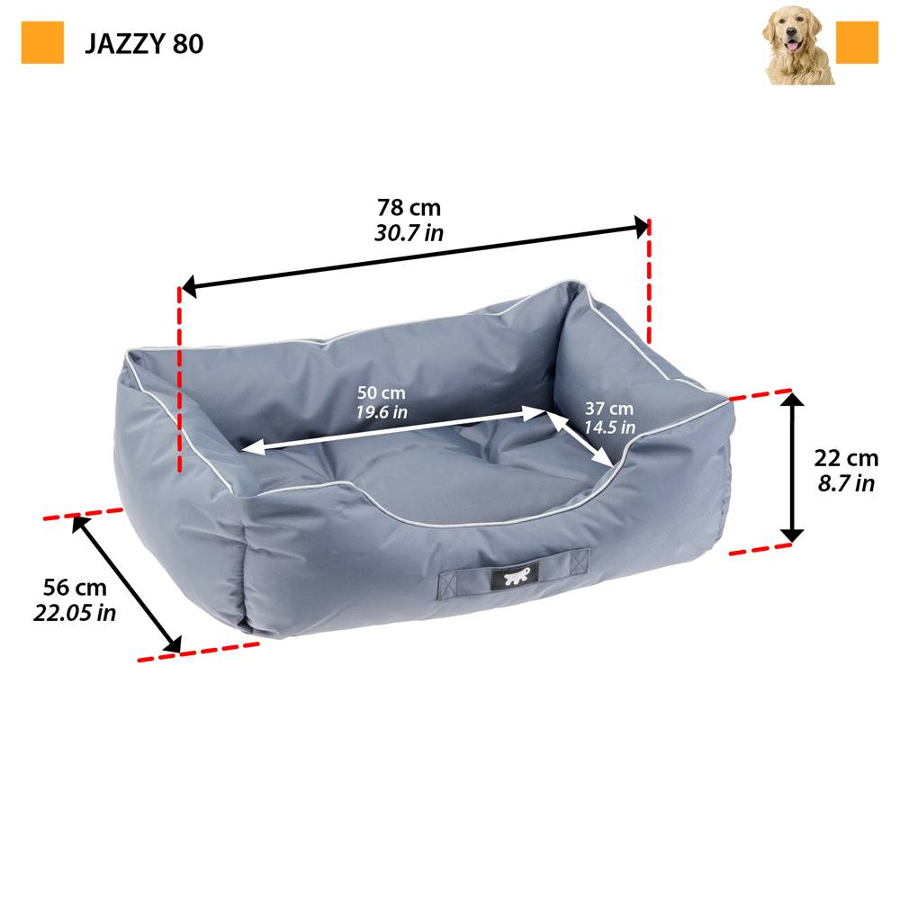 Ferplast - Ferplast Panier Chien Coussin Chien Grande Taille Tissu anti-rayures Lavable en machine à 30°CMatelas pour chien imperméable 78 x 56 x 22 cm.Gris - Image 2