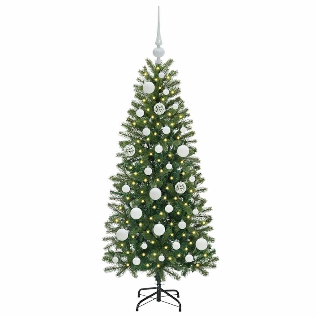 Sapin de Noël | Arbre de Noël artificiel avec 150 LED Vert 120 cm PE et PVC Maison Chic - Image 3
