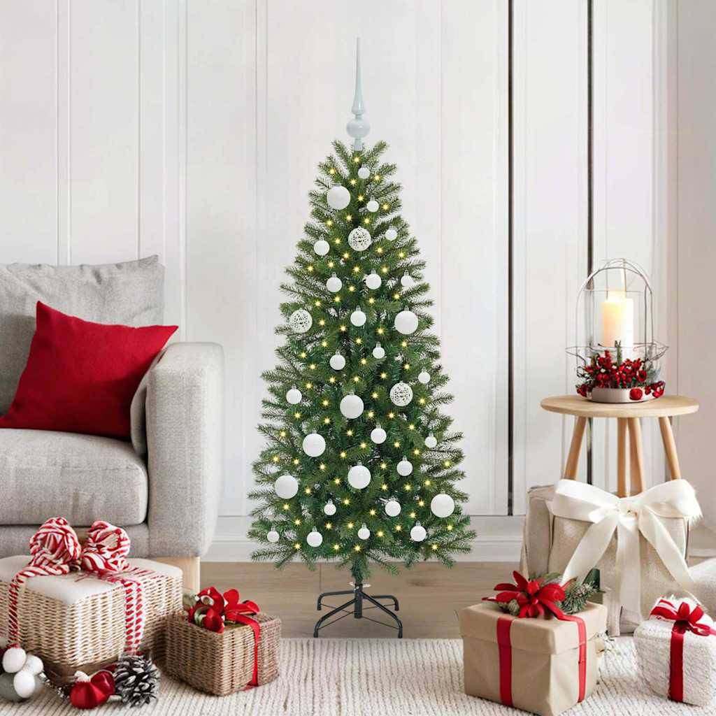 Sapin de Noël | Arbre de Noël artificiel avec 150 LED Vert 120 cm PE et PVC Maison Chic - Image 2