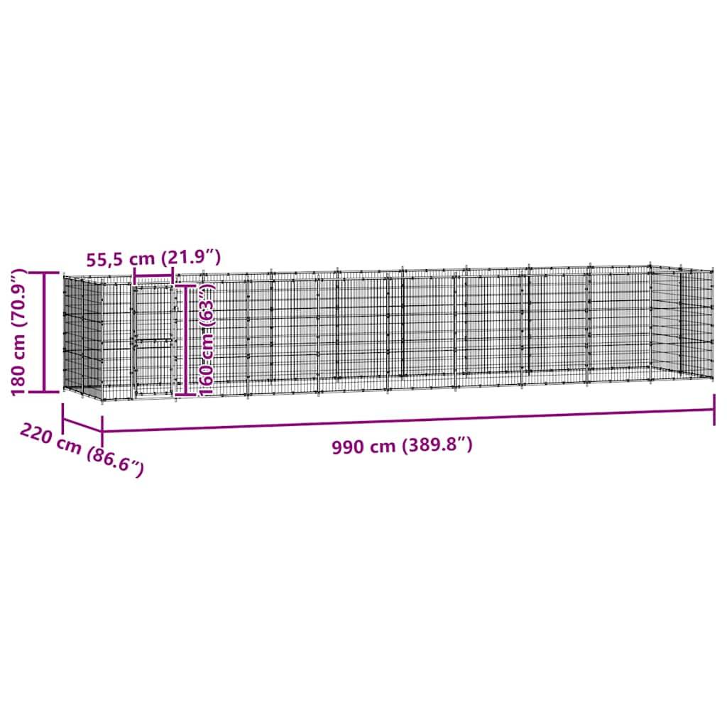 Vidaxl - Chenil extérieur Acier 16,94 m² vidaXL 3082300 - Image 3