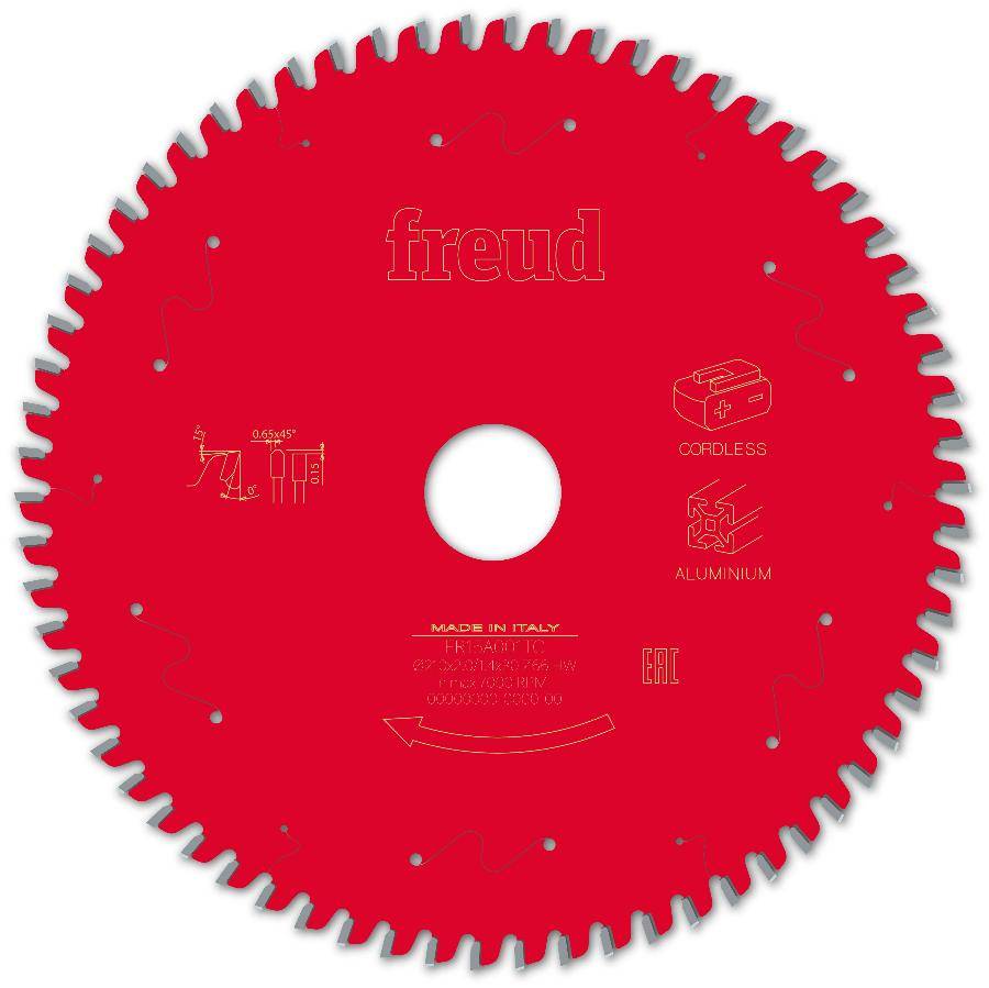 Lame pour scie circulaire portative sans fil FREUD - Ø210 2/1,4 AL30 Z66 TP 0° - F03FS10092 -FR15A001TC - Image 2