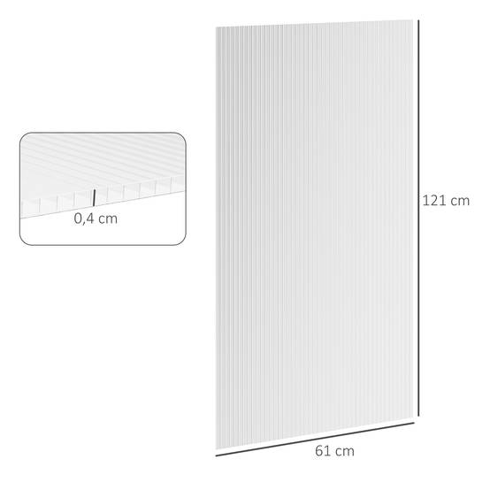 14 panneaux de polycarbonate alvéolaire 4 mm, résistant aux UV, personnalisable, dim. d'un panneau 121L x 61l cm - Image 5