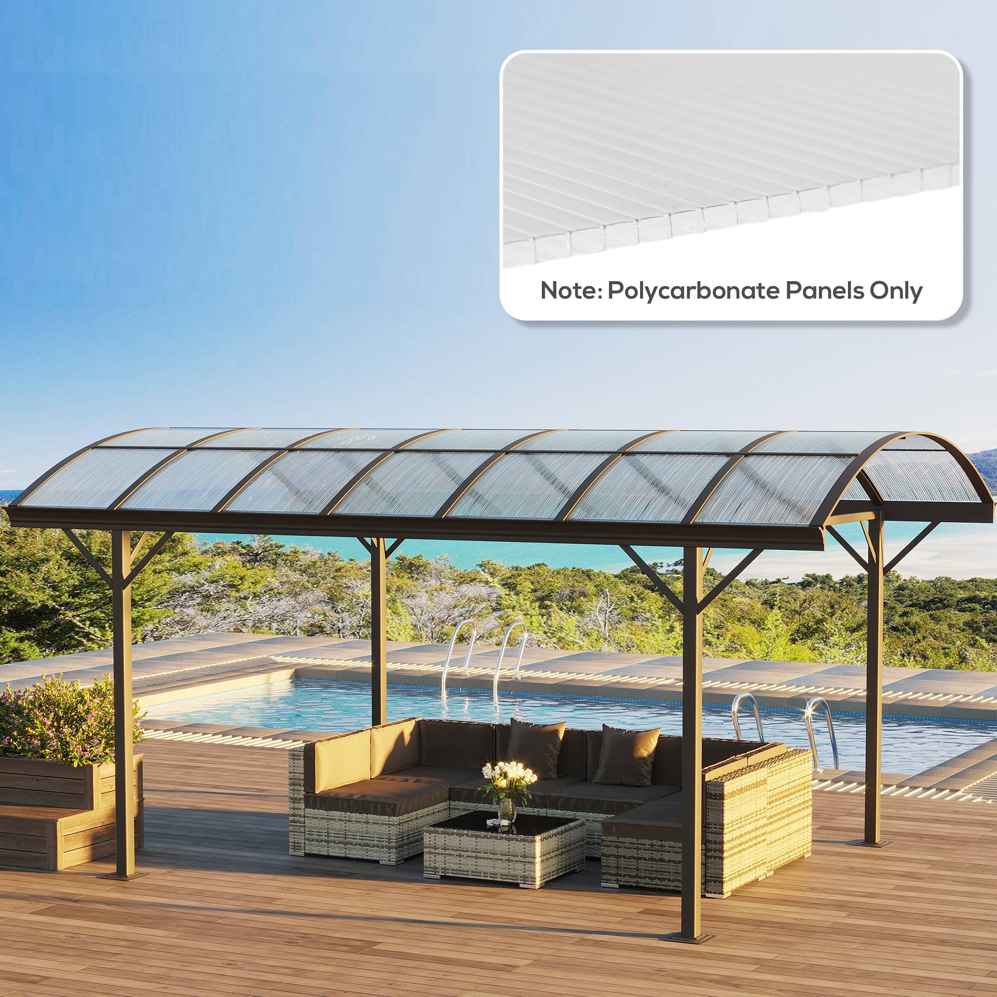 14 panneaux de polycarbonate alvéolaire 4 mm, résistant aux UV, personnalisable, dim. d'un panneau 121L x 61l cm - Image 4