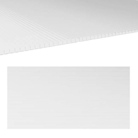14 panneaux de polycarbonate alvéolaire 4 mm, résistant aux UV, personnalisable, dim. d'un panneau 121L x 61l cm - Image 2