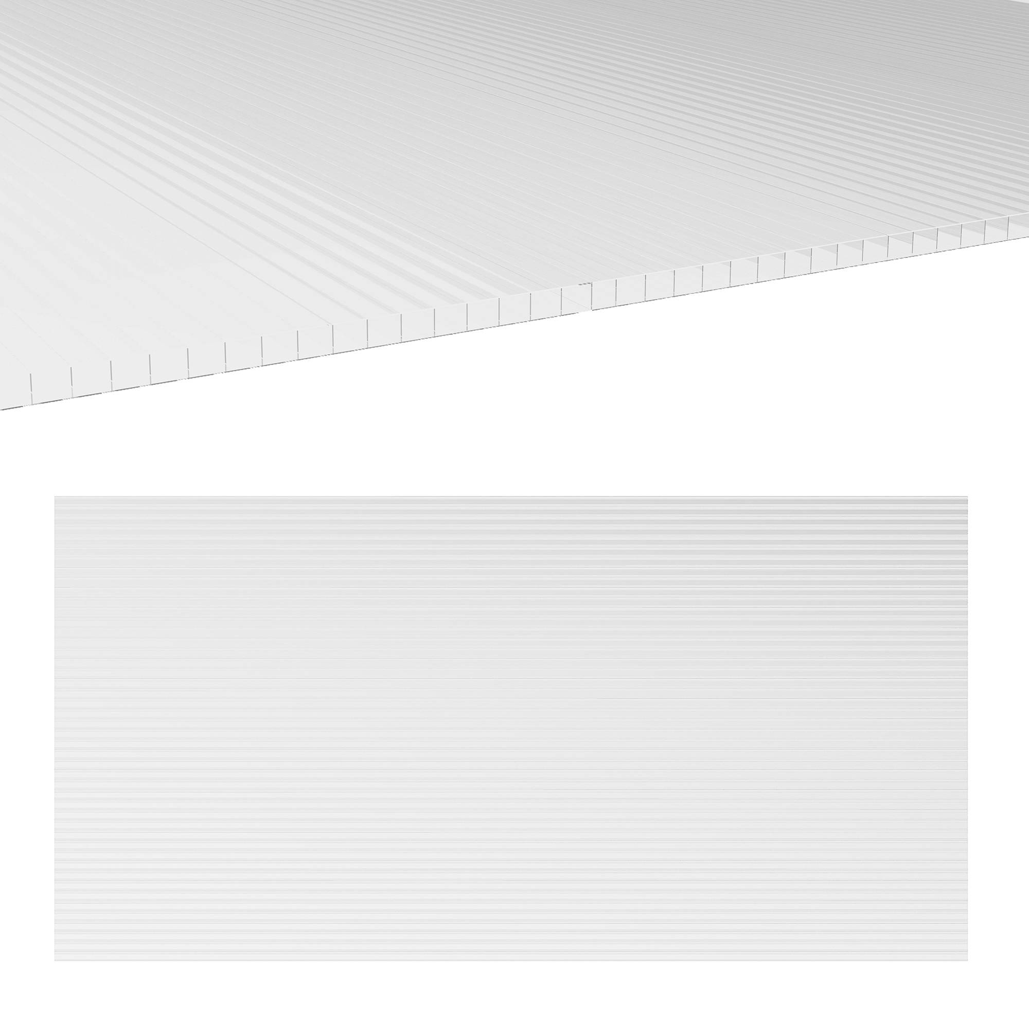 14 panneaux de polycarbonate alvéolaire 4 mm, résistant aux UV, personnalisable, dim. d'un panneau 121L x 61l cm - Image 2