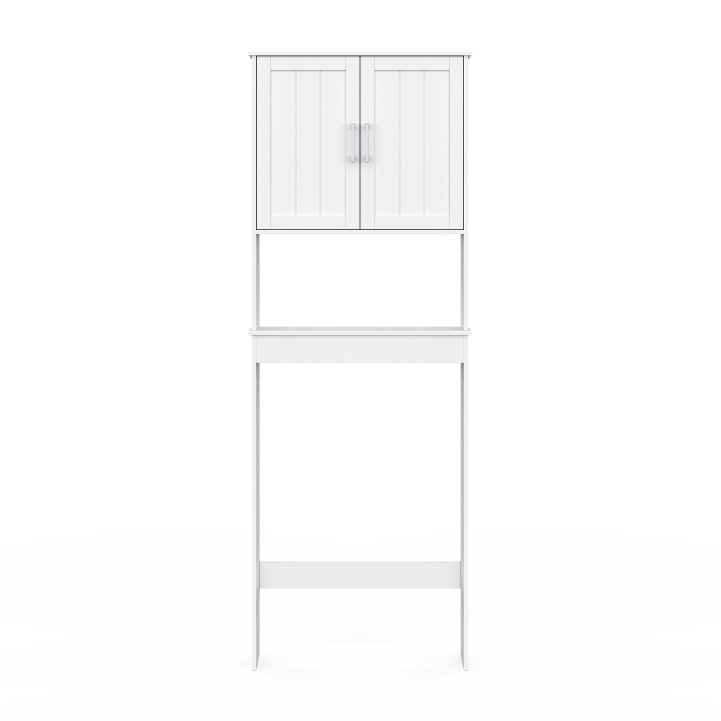 Meuble étagère dessus WC WALDO placard bois blanc - Image 3