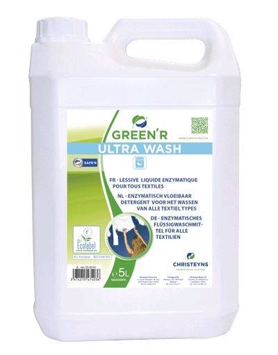 Lessive Liquide Green'r Ecolable Ultra Wash - Lot de 3 Colis de 2 Bidons de 5L - Christeyns