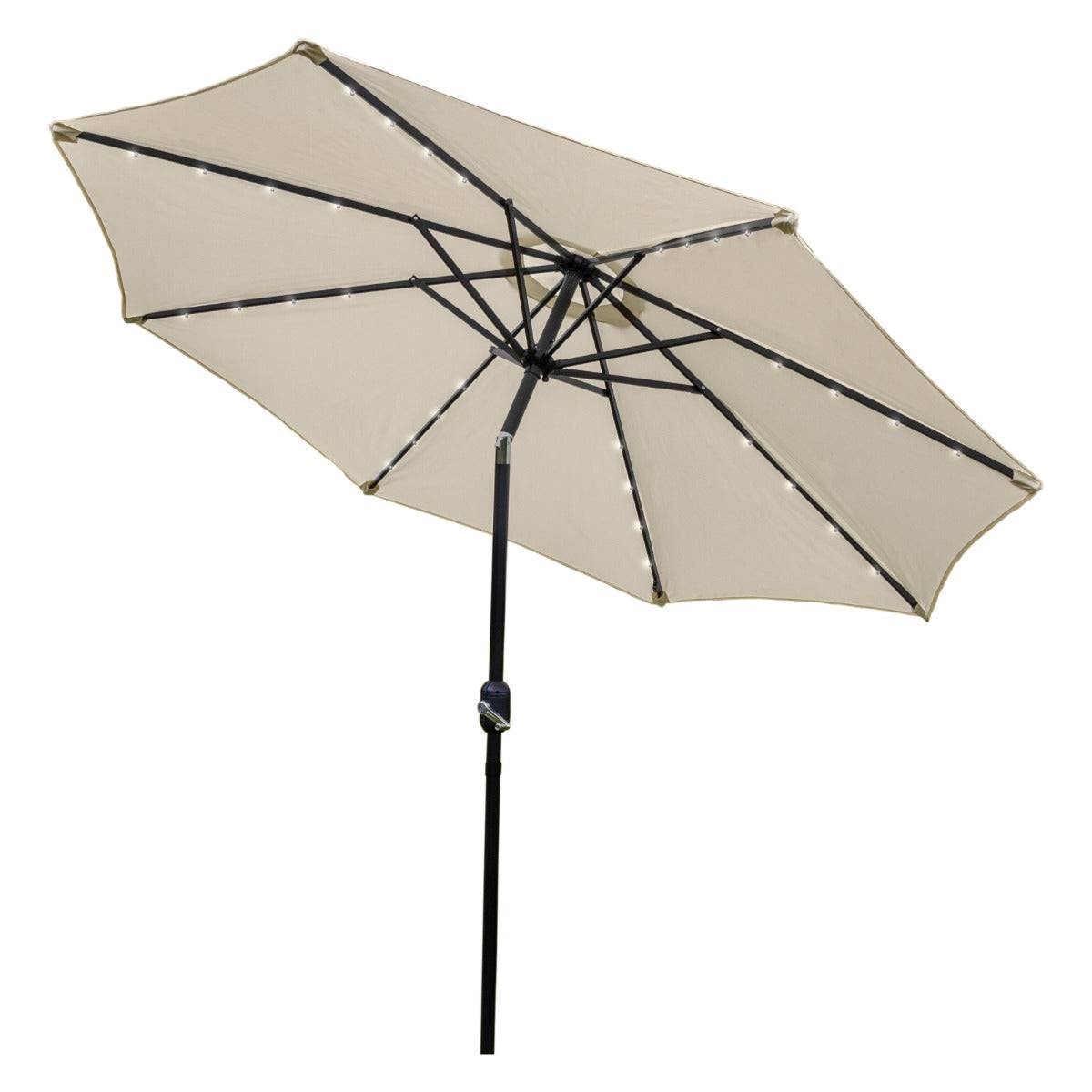Monstershop - Parasol Crème 270 cm avec 32 LED's Intégrés - Image 1