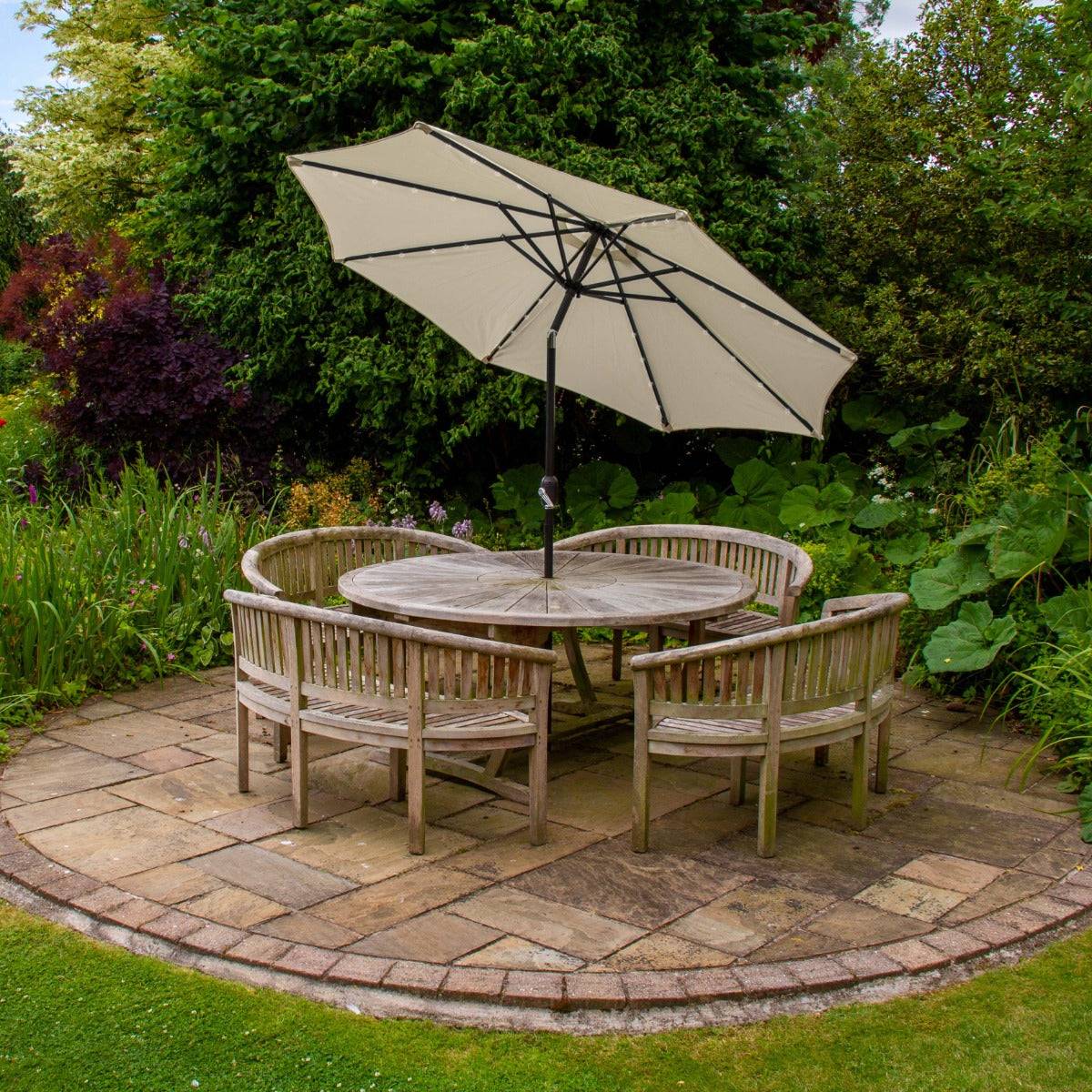 Monstershop - Parasol Crème 270 cm avec 32 LED's Intégrés - Image 4